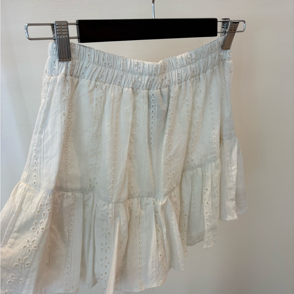Angie White Eyelet Ruffle Mini Skirt - Picture 5 of 5